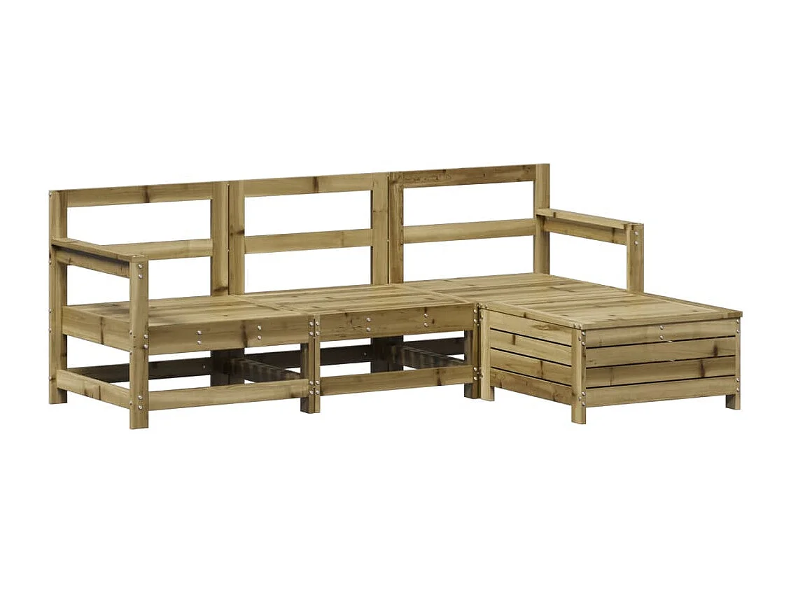 Salon de jardin 4 pcs bois de pin imprégné