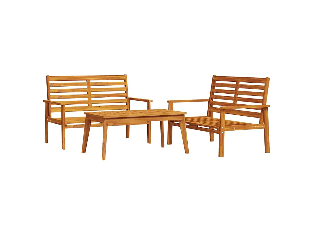 3-tlg. Garten-Lounge-Set Massivholz Akazie