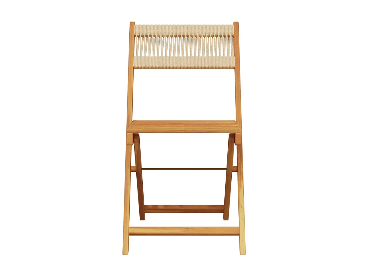 5-delige Tuinset polypropeen en massief hout beige