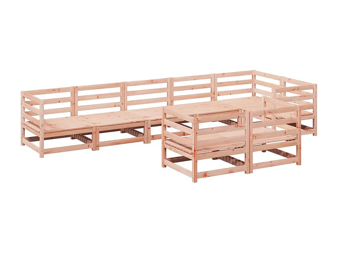 Set Divani da Giardino 8 pz in Legno Massello Abete Douglas