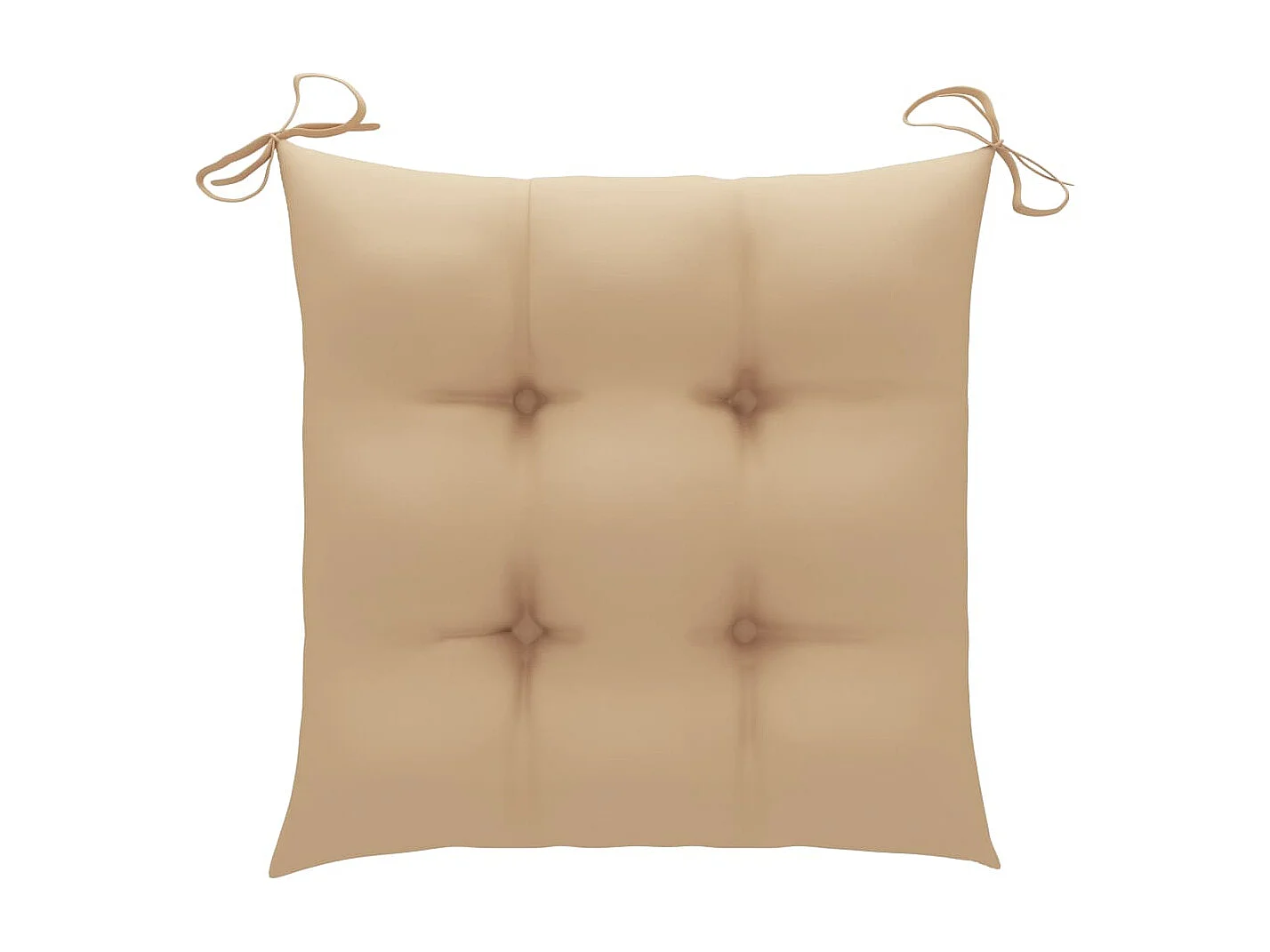 Chaises de jardin lot de 8 avec coussins beige Bois teck solide