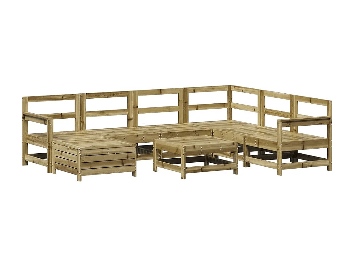 8-tlg. Garten-Sofagarnitur Kiefernholz Imprägniert