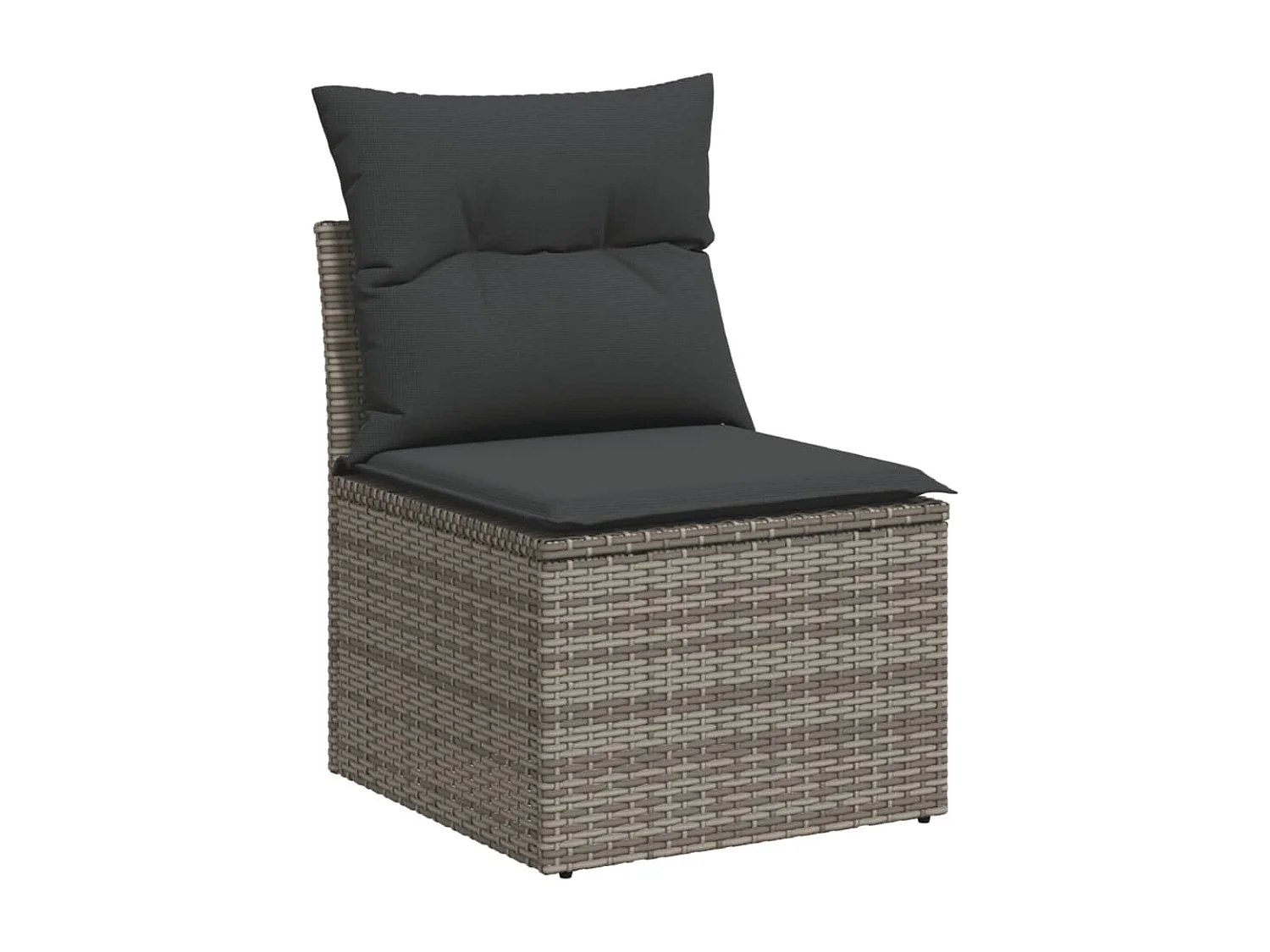 Salon de jardin avec coussins 7 pcs gris résine tressée
