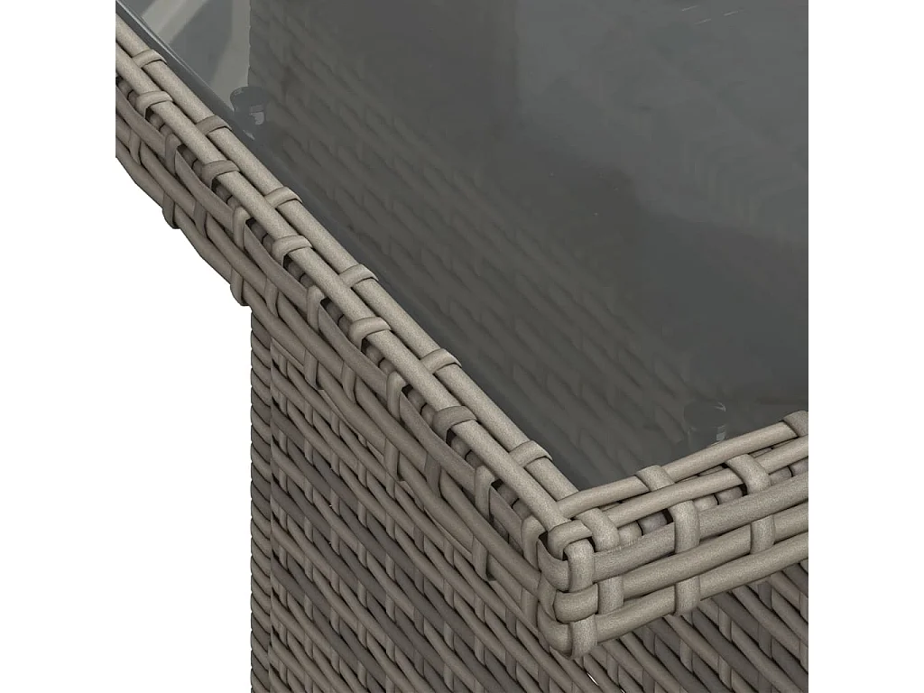 Salon de jardin avec coussins 7 pcs gris résine tressée