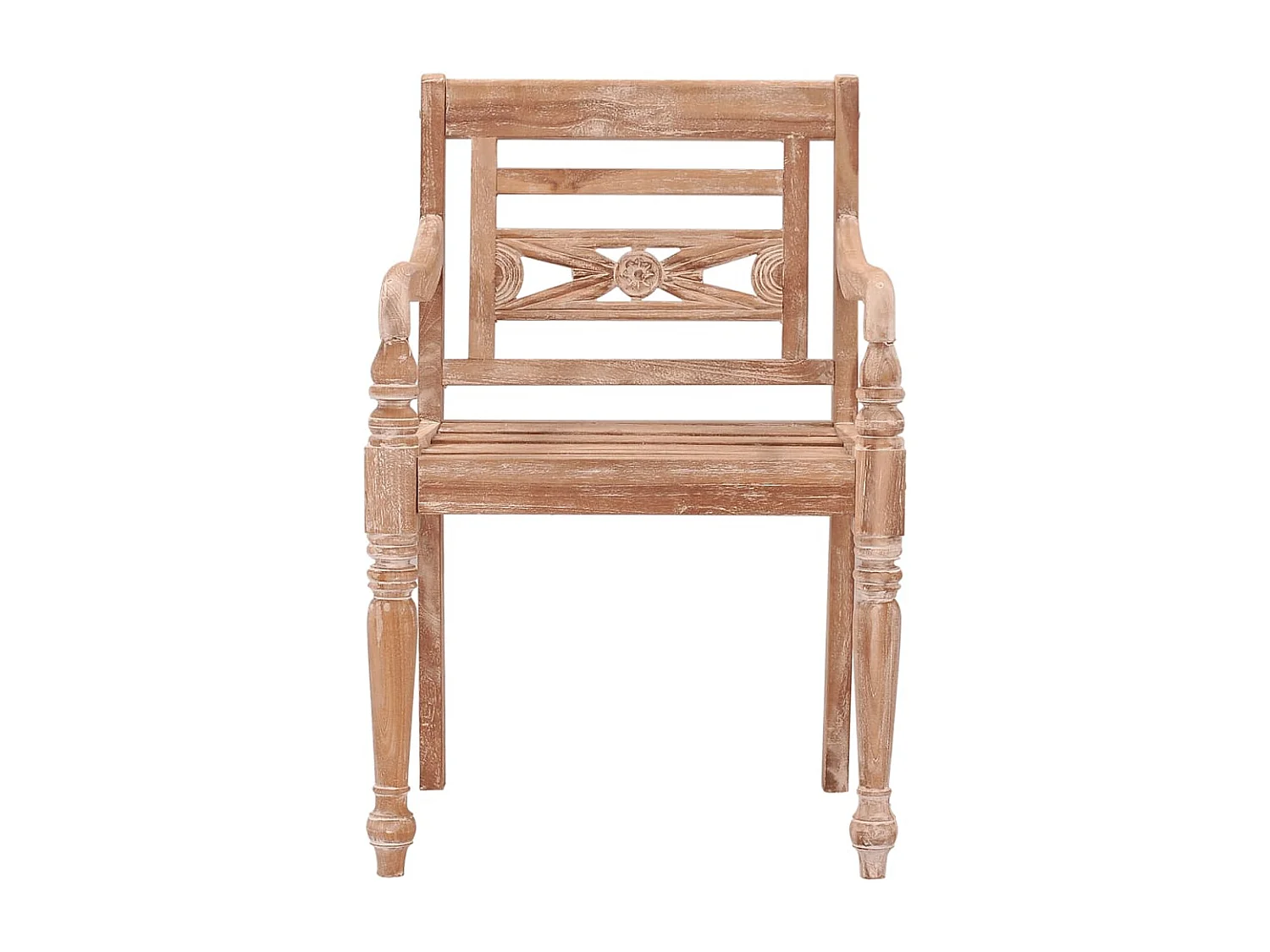 Stoelen Batavia 8 st massief teakhout whitewash