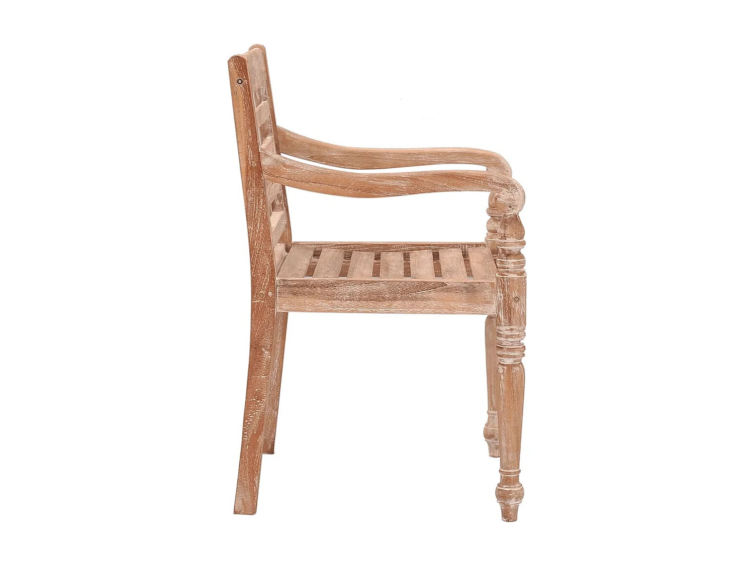 Stoelen Batavia 8 st massief teakhout whitewash