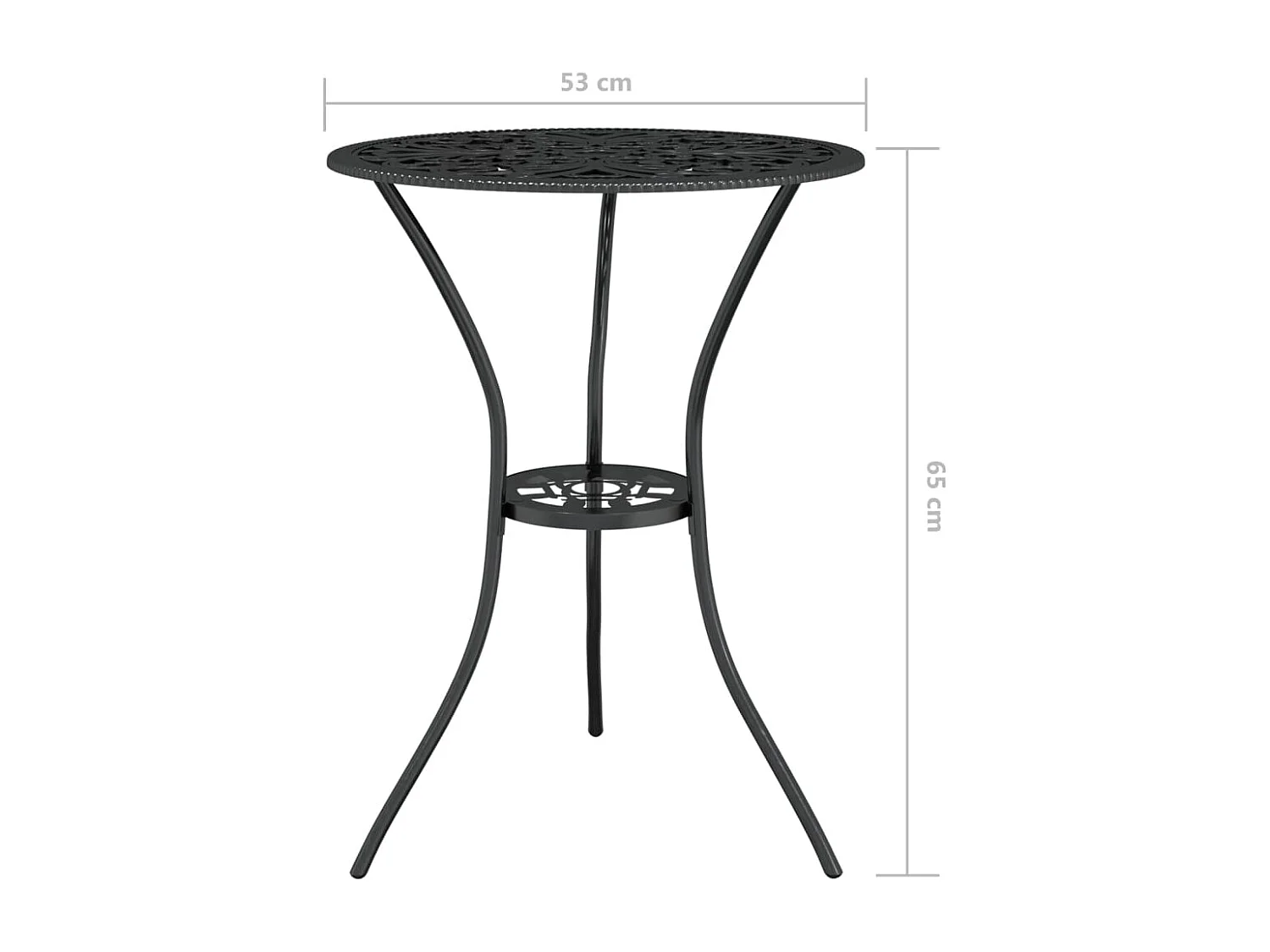 Ensemble de bistro 3 pcs Aluminium coulé Noir