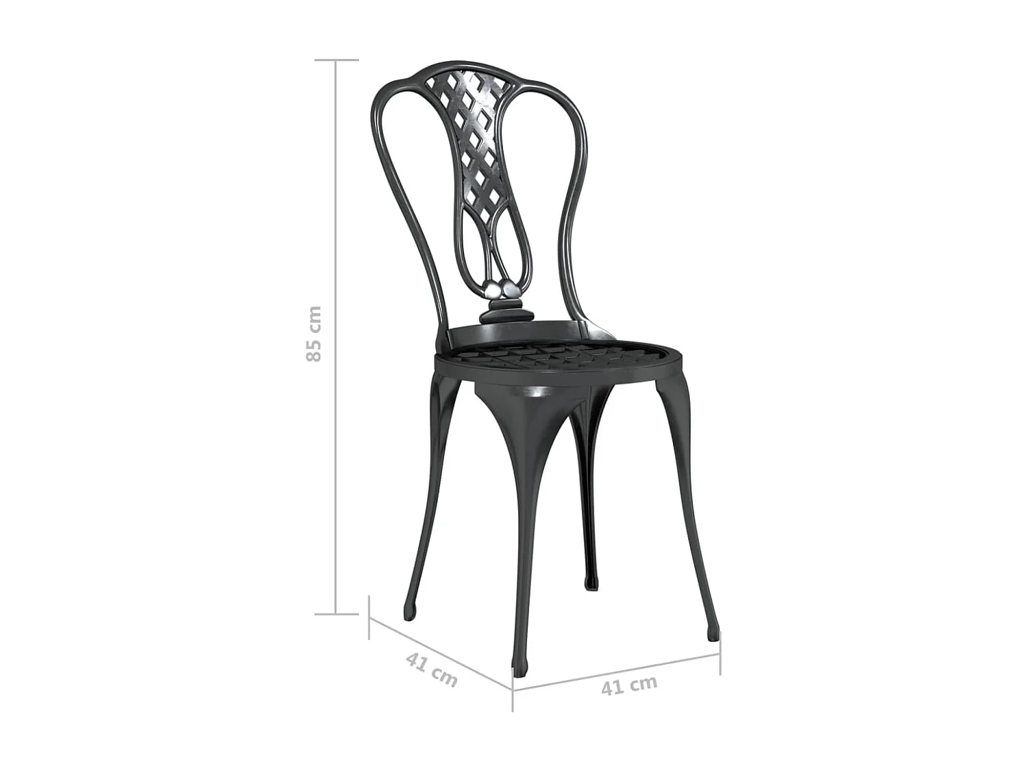 Ensemble de bistro 3 pcs Aluminium coulé Noir