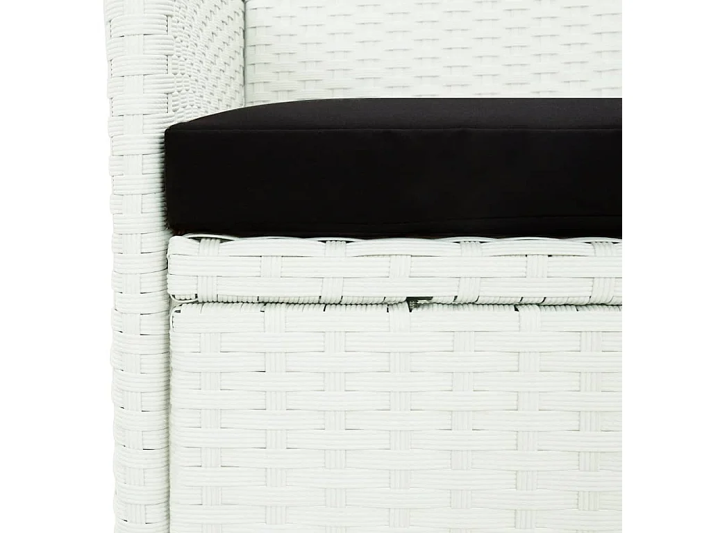 9-tlg. Garten-Essgruppe mit Kissen Weiß Poly Rattan