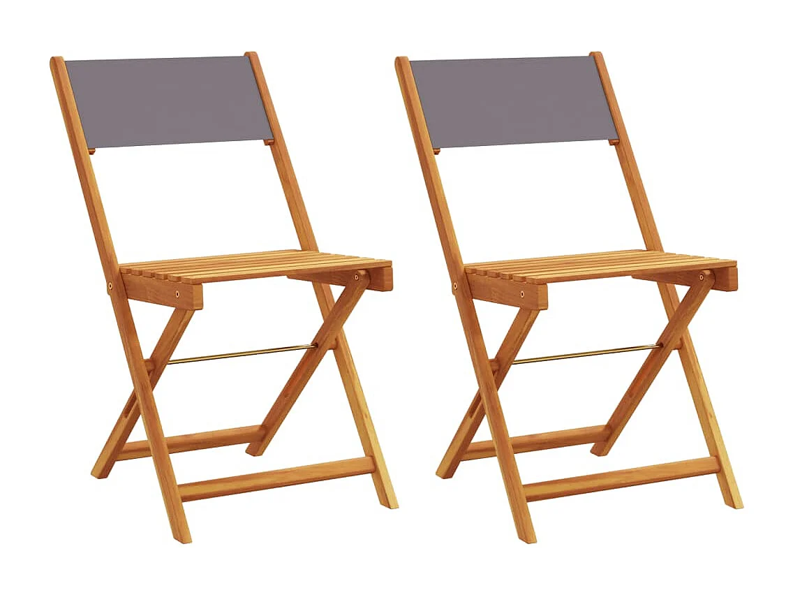 Bistrostoelen 2 st massief acaciahout en stof antracietkleurig
