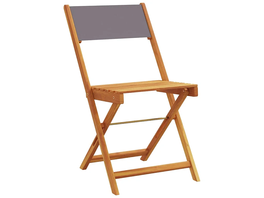 Sedie da Bistrò 2pz Antracite Legno Massello Acacia e Tessuto
