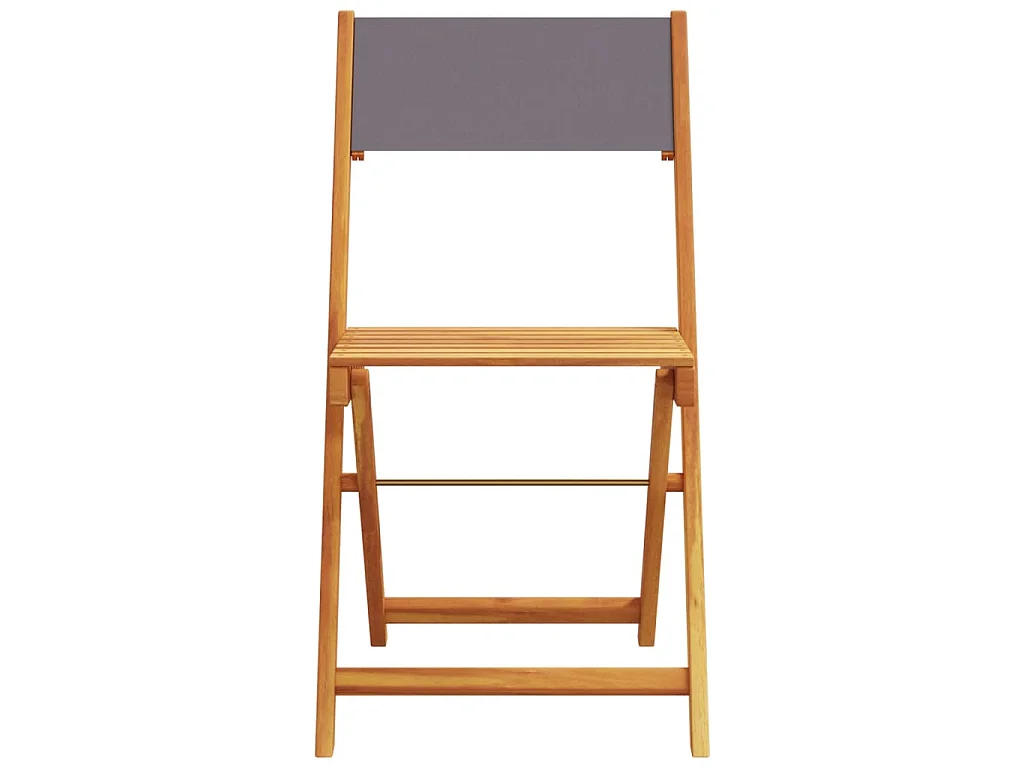 Sedie da Bistrò 2pz Antracite Legno Massello Acacia e Tessuto