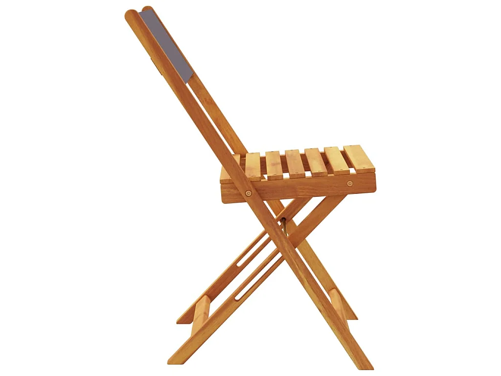 Sedie da Bistrò 2pz Antracite Legno Massello Acacia e Tessuto