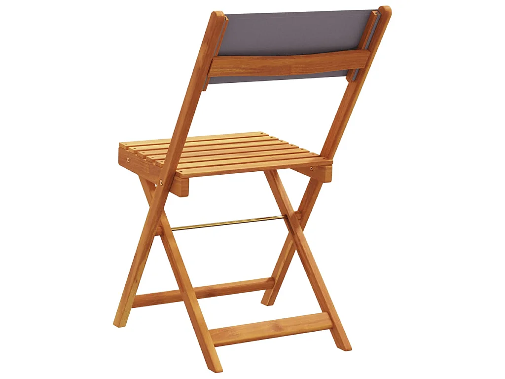 Sedie da Bistrò 2pz Antracite Legno Massello Acacia e Tessuto