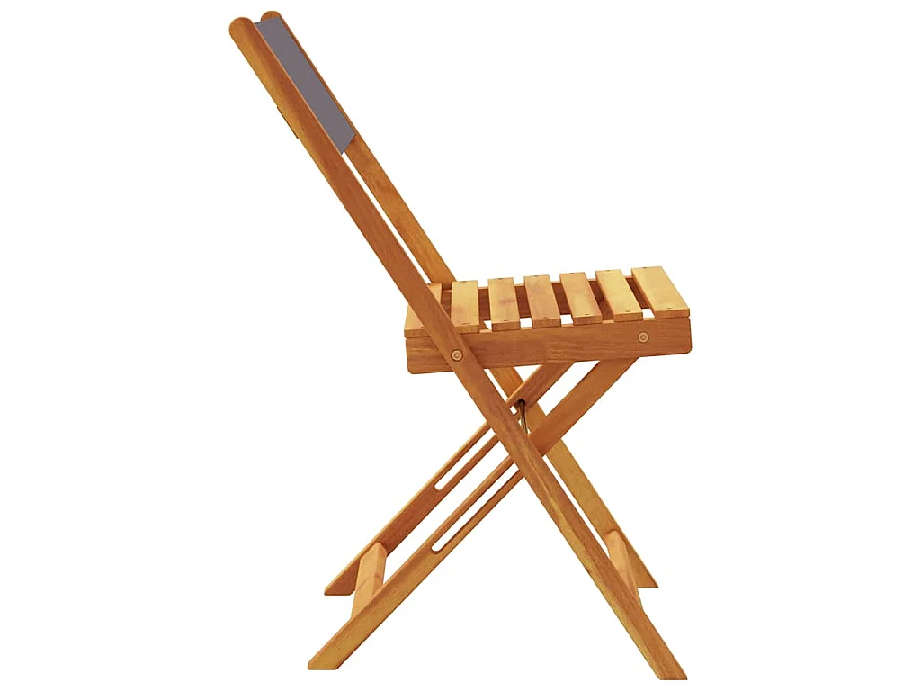 Chaises de bistrot lot de 2 anthracite bois acacia massif tissu