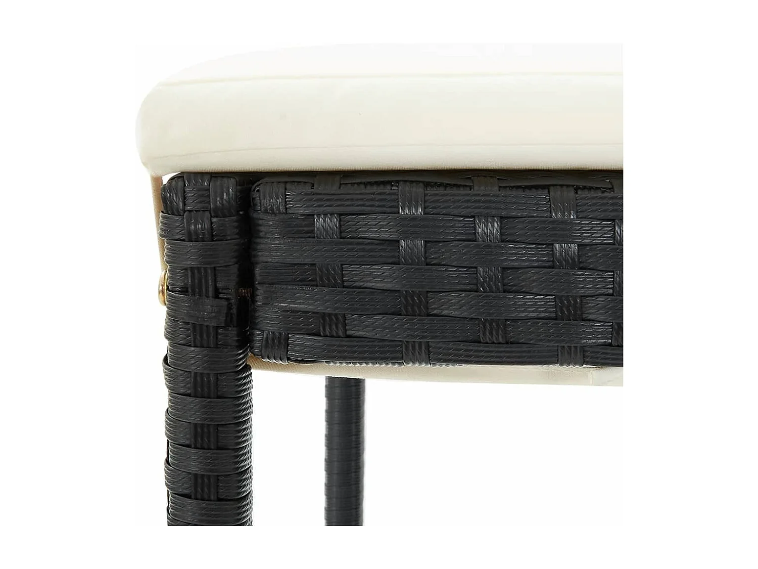 5-delige Tuinbarset massief acaciahout en poly rattan zwart