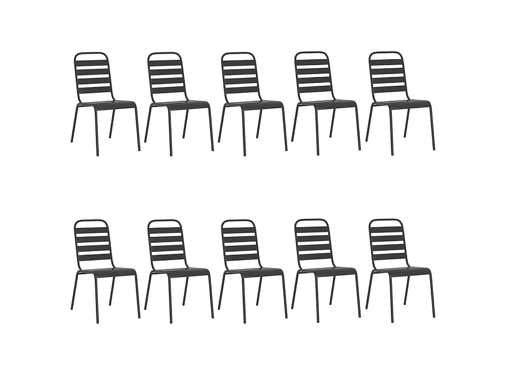 Set da Pranzo da Giardino 11 pz in Acciaio Antracite