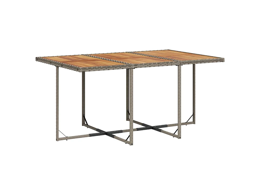 7-tlg. Garten-Essgruppe mit Kissen Grau Poly Rattan
