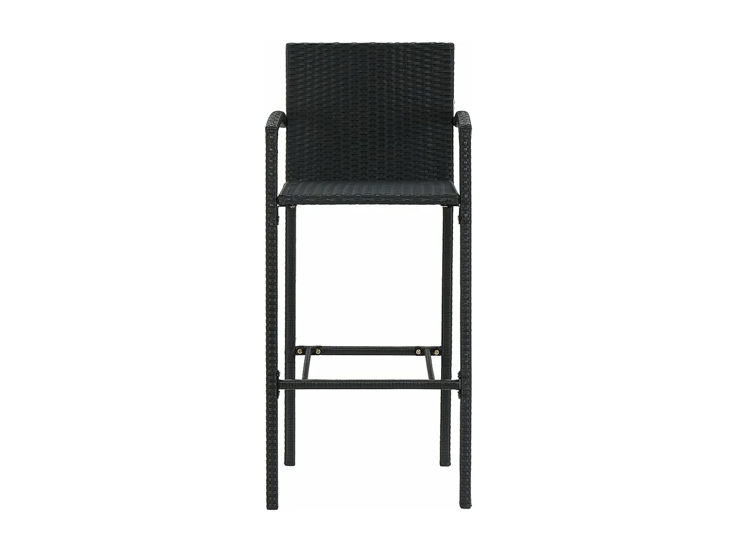 5-delige Tuinbarset massief acaciahout en poly rattan zwart