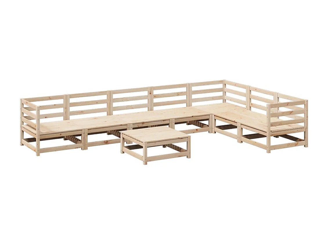 8 pcs conjunto sofás de jardim pinho maciço