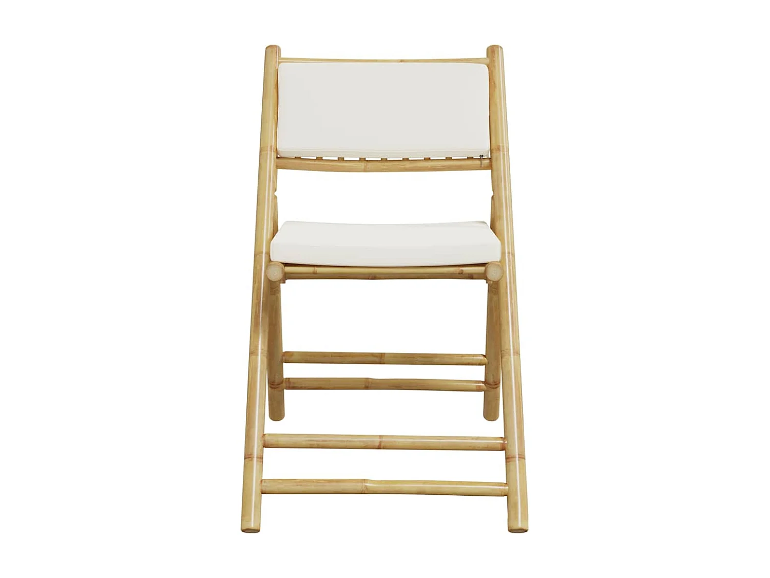 Bistrostoelen 6 st inklapbaar met kussens bamboe crèmewit