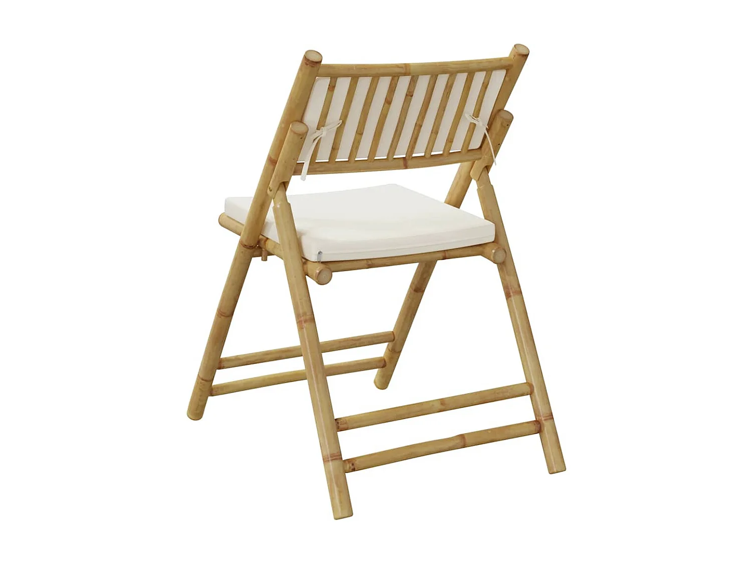 Bistrostoelen 6 st inklapbaar met kussens bamboe crèmewit