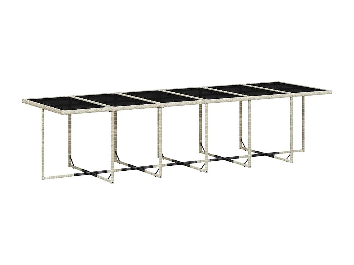 Ensemble à manger de jardin et coussins 17 pcs gris clair rotin