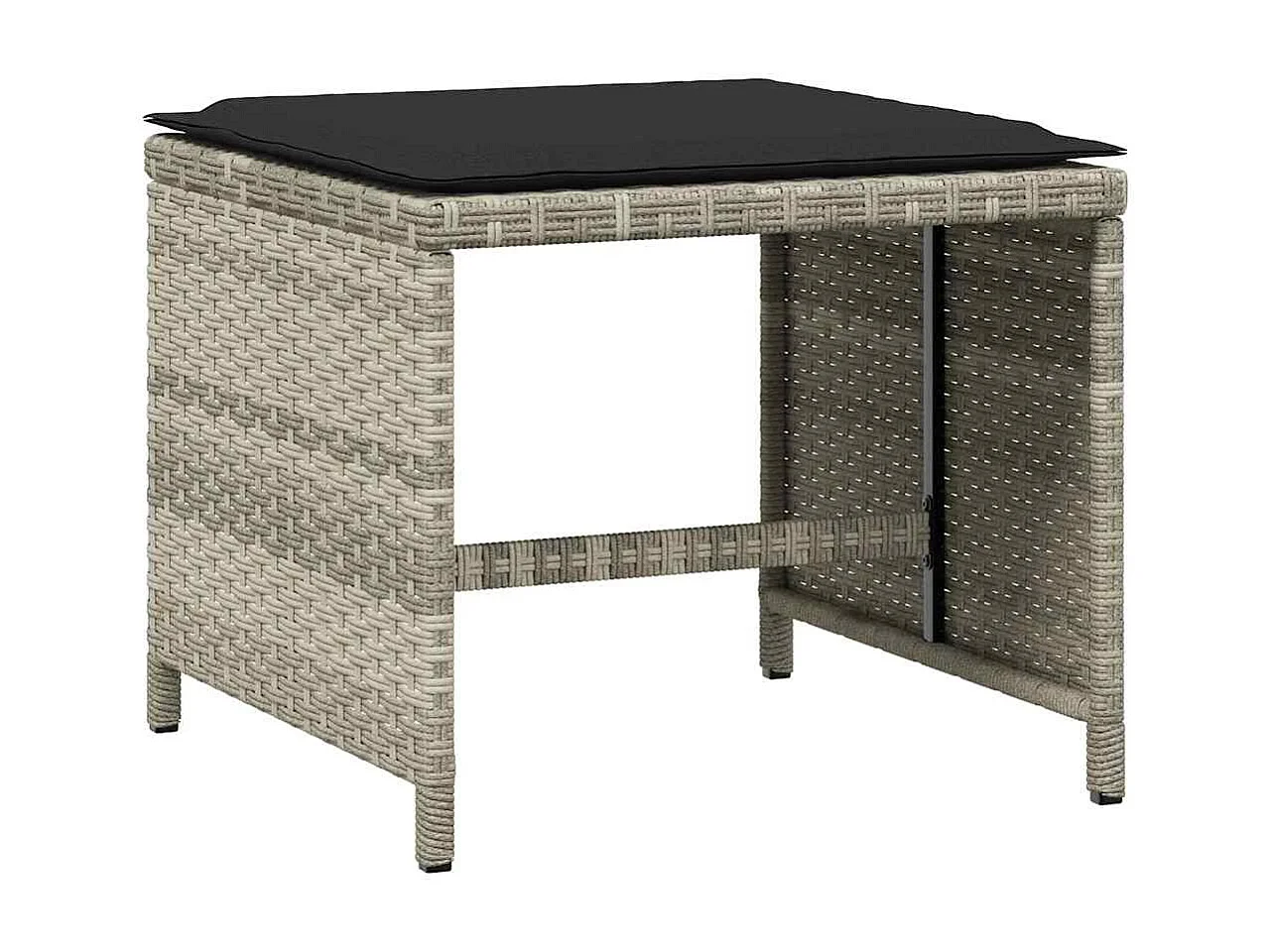 Ensemble à manger de jardin et coussins 17 pcs gris clair rotin