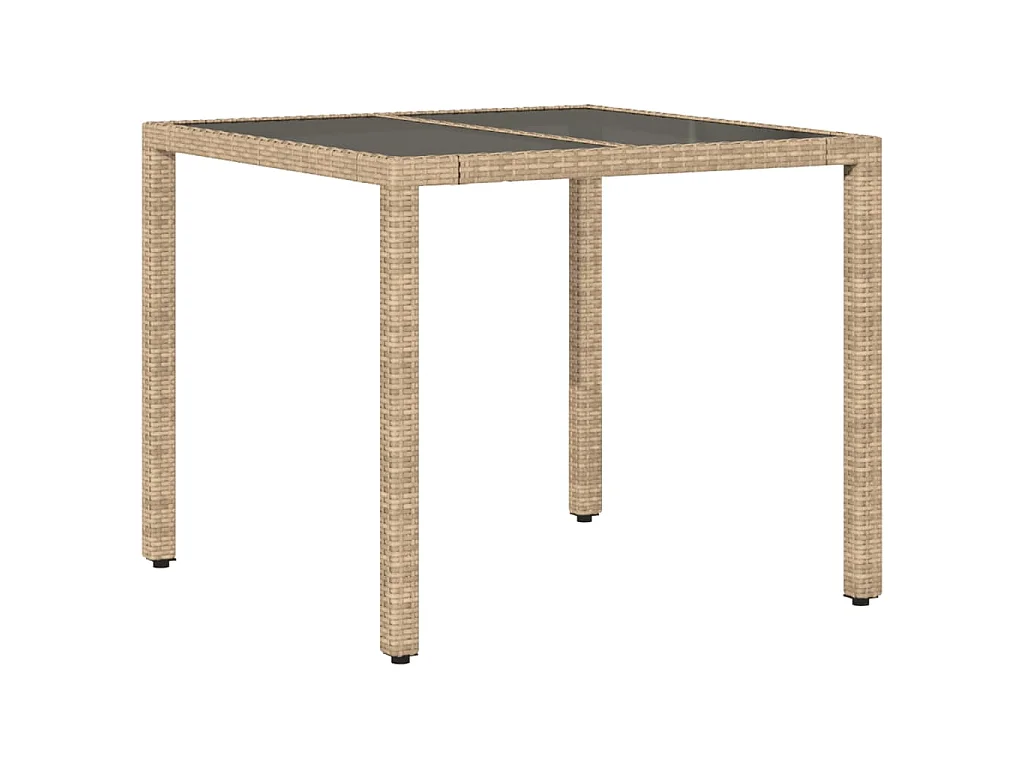Set da Pranzo da Giardino 5 pz con Cuscini Polyrattan e Vetro