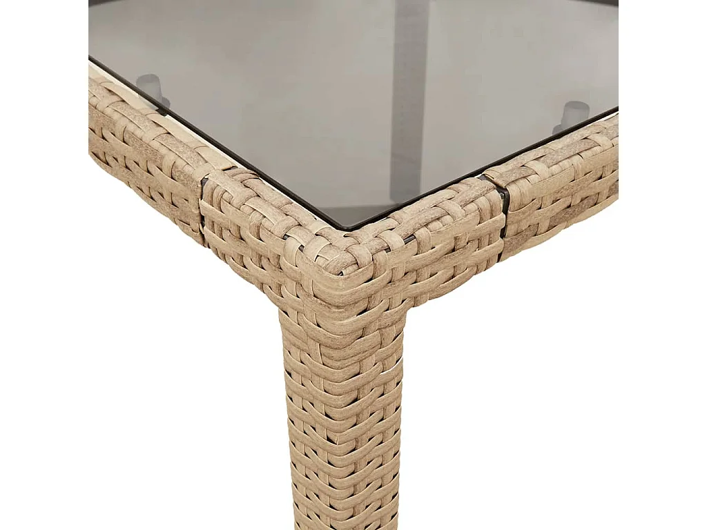 Set da Pranzo da Giardino 5 pz con Cuscini Polyrattan e Vetro