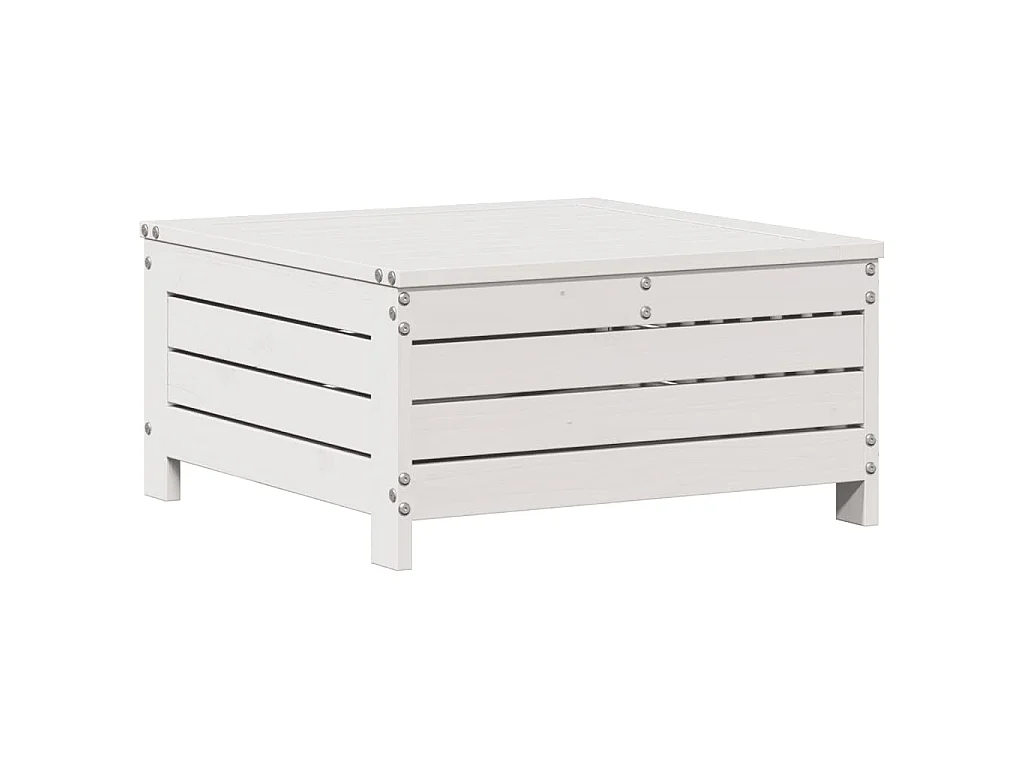 Salon de jardin avec coussins 6 pcs blanc bois de pin massif