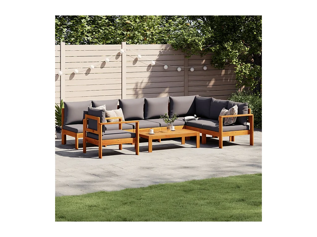 6-tlg. Garten-Sofagarnitur mit Kissen Massivholz Akazie