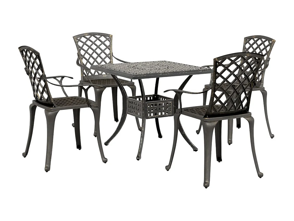 5-delige Tuinset geitaluminium bronskleurig