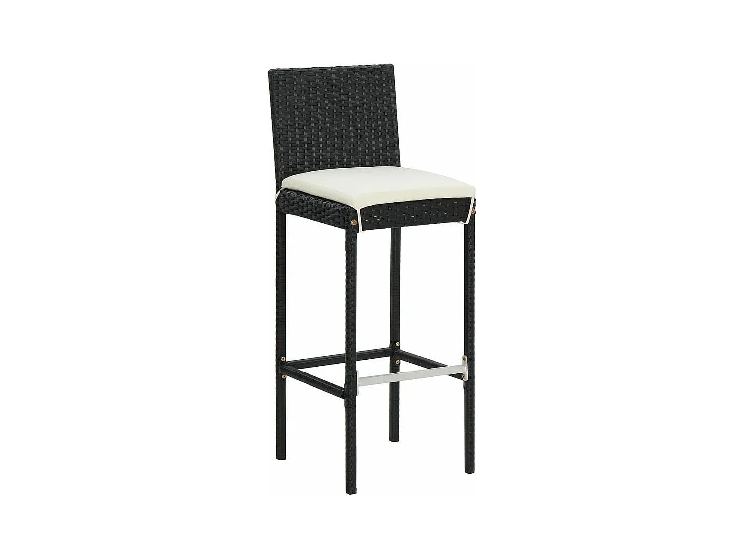Set Bar da Giardino 7 pz Nero in Legno Acacia e Polyrattan