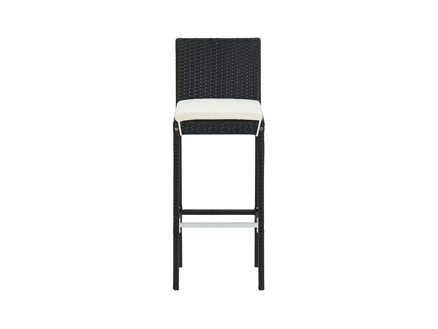 Set Bar da Giardino 7 pz Nero in Legno Acacia e Polyrattan