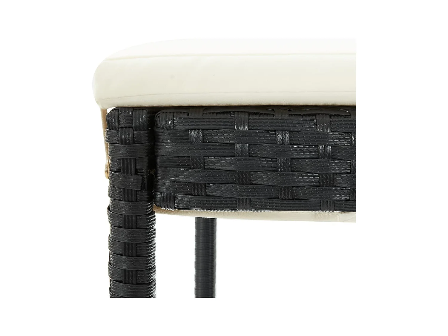 Set Bar da Giardino 7 pz Nero in Legno Acacia e Polyrattan