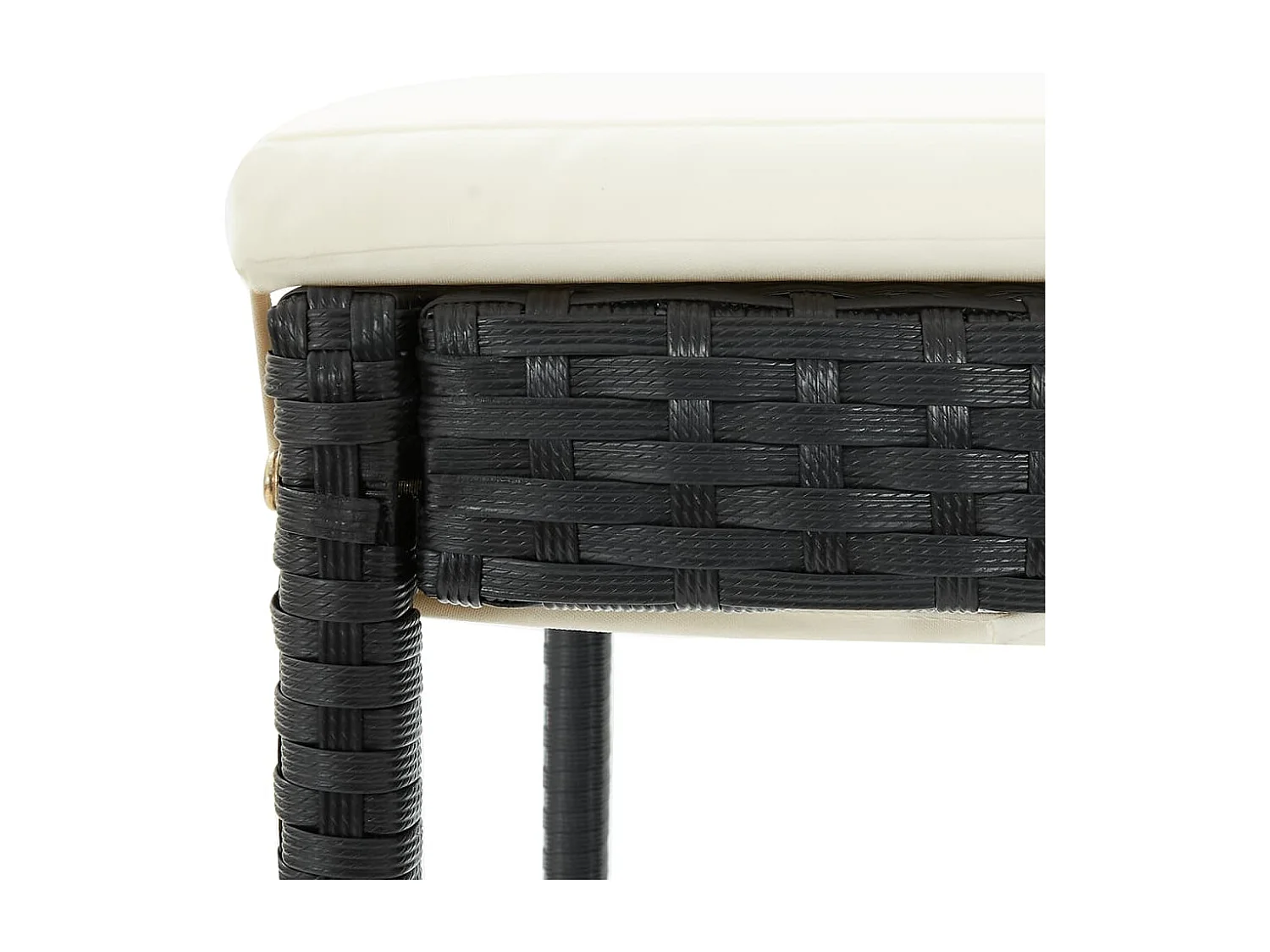 Mesa y taburetes de jardín 7 pzas madera acacia ratán PE negro