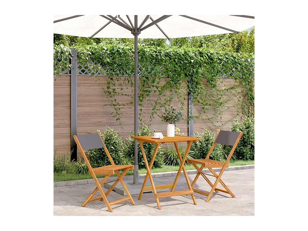 Ensemble de bistro 3 pcs anthracite tissu et bois massif
