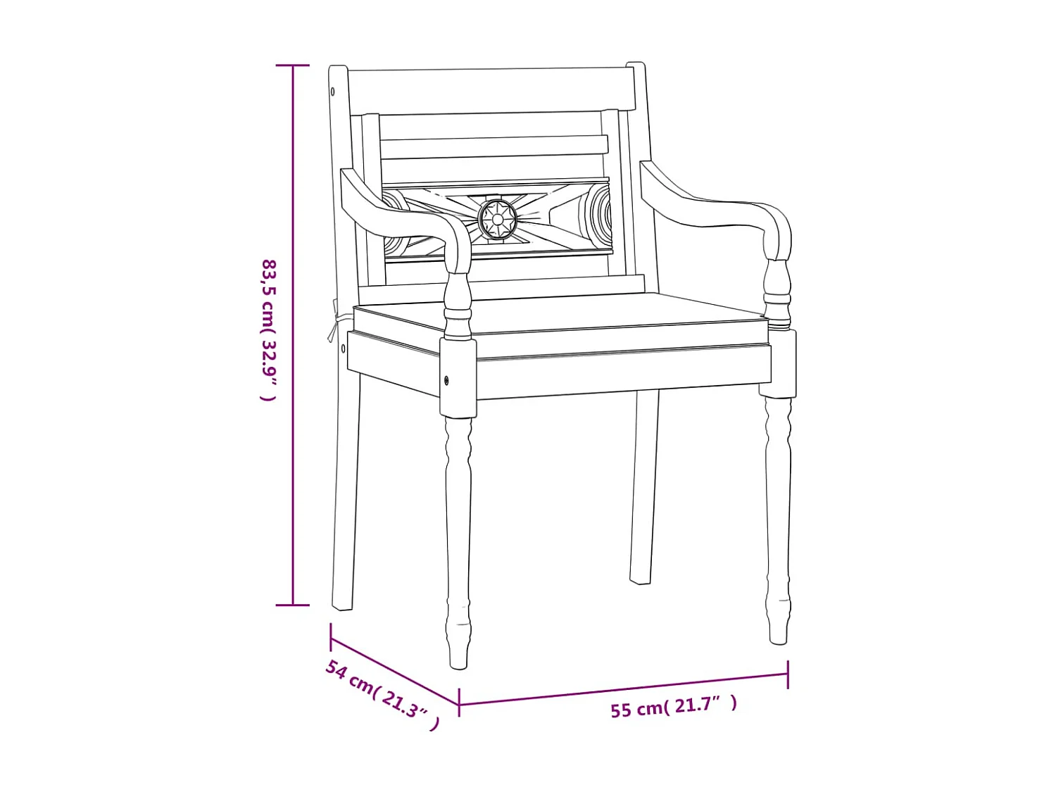 Ensemble à manger de jardin avec coussins gris foncé 3 pcs