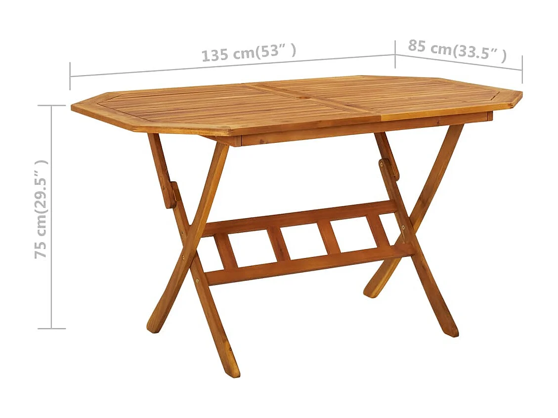 Ensemble à manger de jardin 5 pcs Bois d'acacia solide