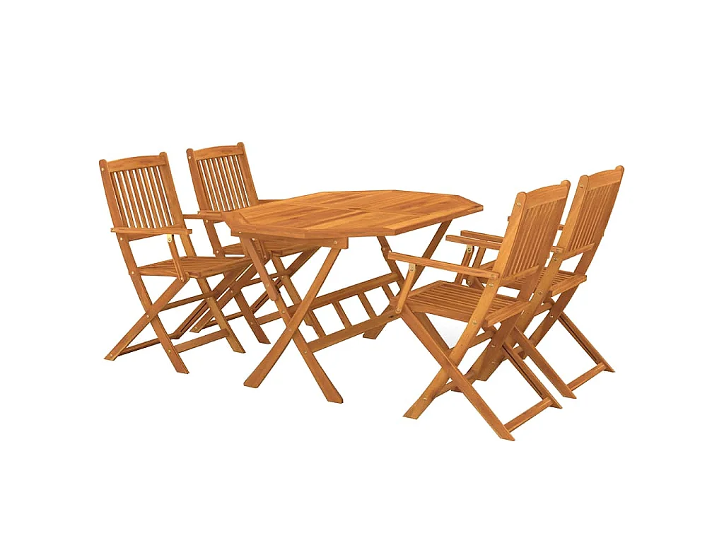 Ensemble à manger de jardin 5 pcs Bois d'acacia solide