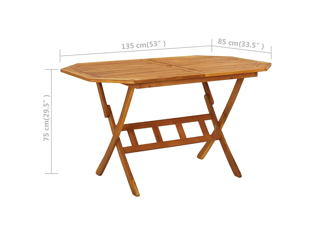 Ensemble à manger de jardin 5 pcs Bois d'acacia solide