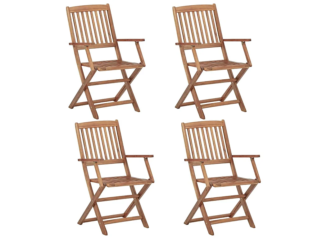 Juego de comedor de jardín 5 piezas madera maciza de acacia