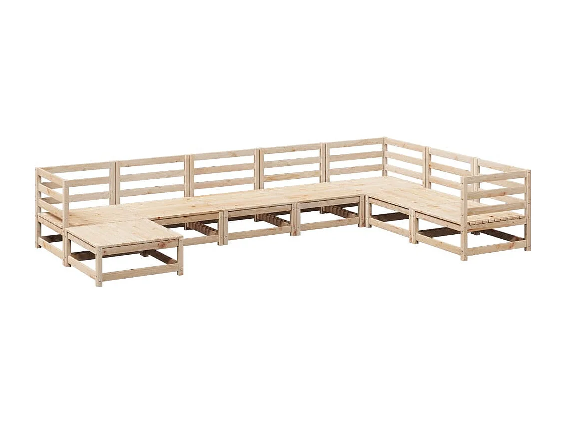 8 pcs conjunto sofás de jardim pinho maciço
