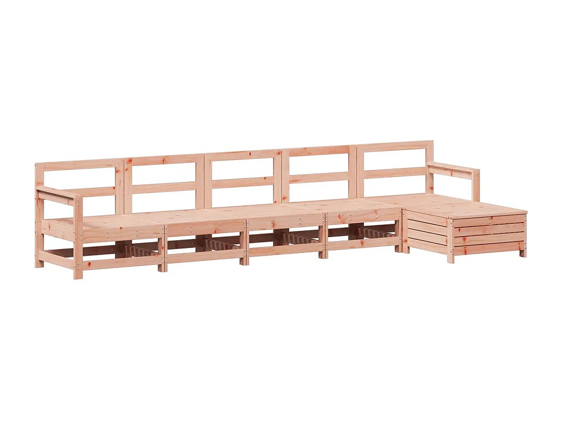 Set Divani da Giardino 6 pz in Legno Massello Abete Douglas