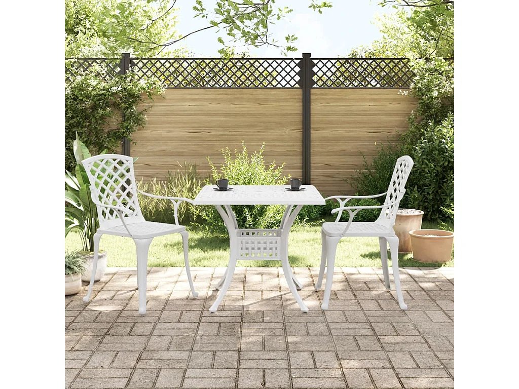 Set da Bistrot 3 pz Bianco in Alluminio Pressofuso