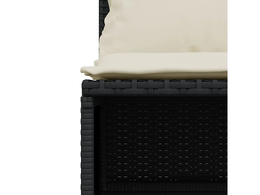 Set Divani da Giardino 4 pz con Cuscini Nero in Polyrattan