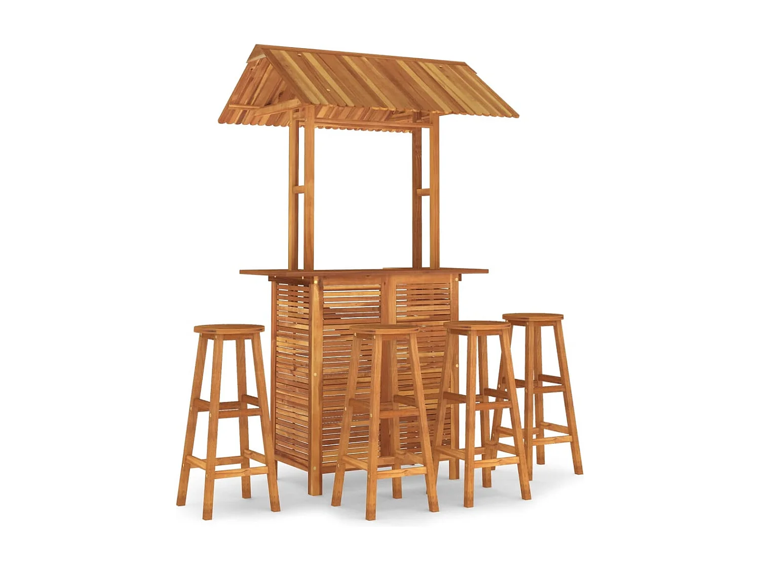 Set da Bar per Giardino 5 pz in Legno Massello di Acacia
