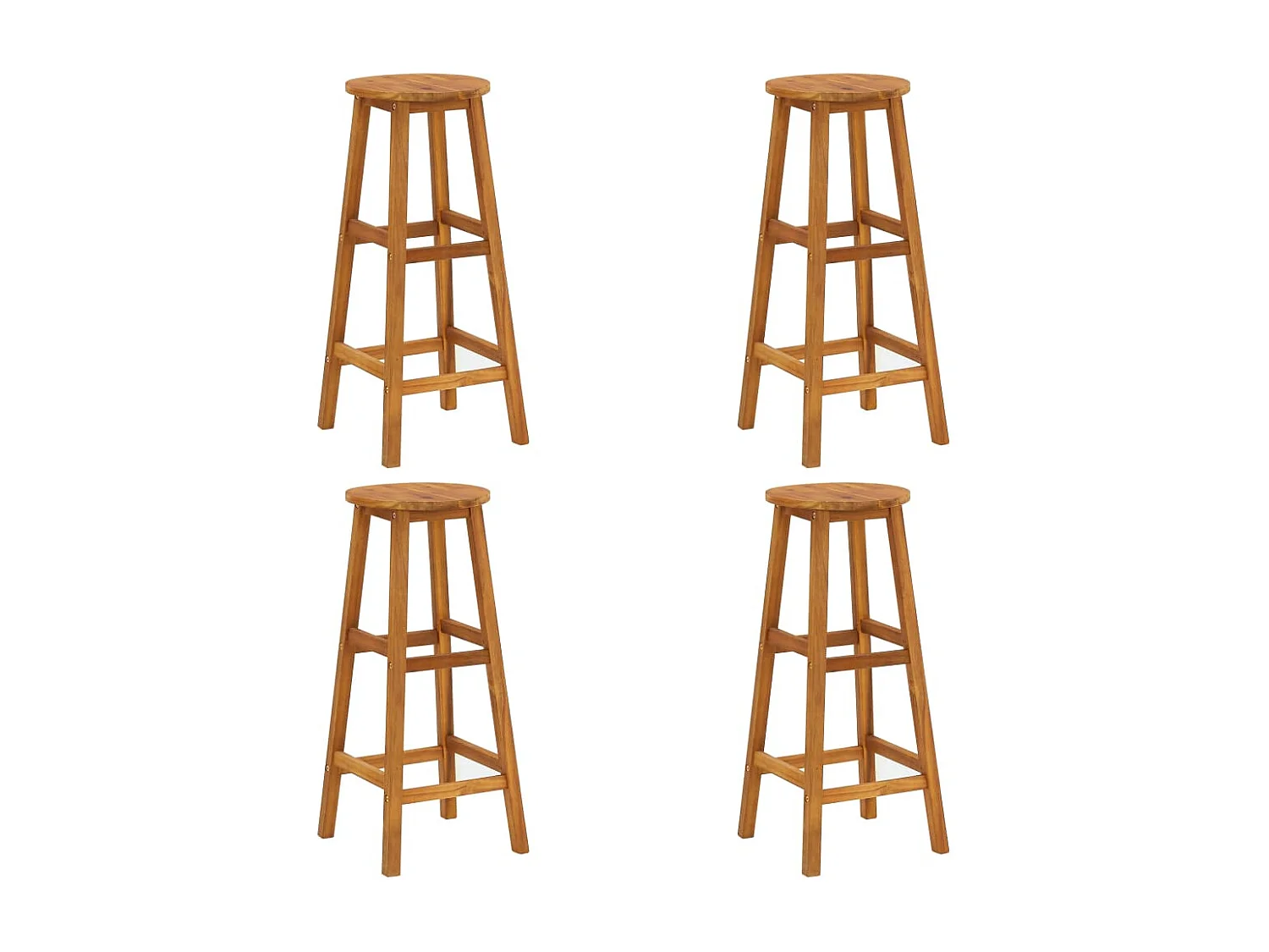 Set da Bar per Giardino 5 pz in Legno Massello di Acacia