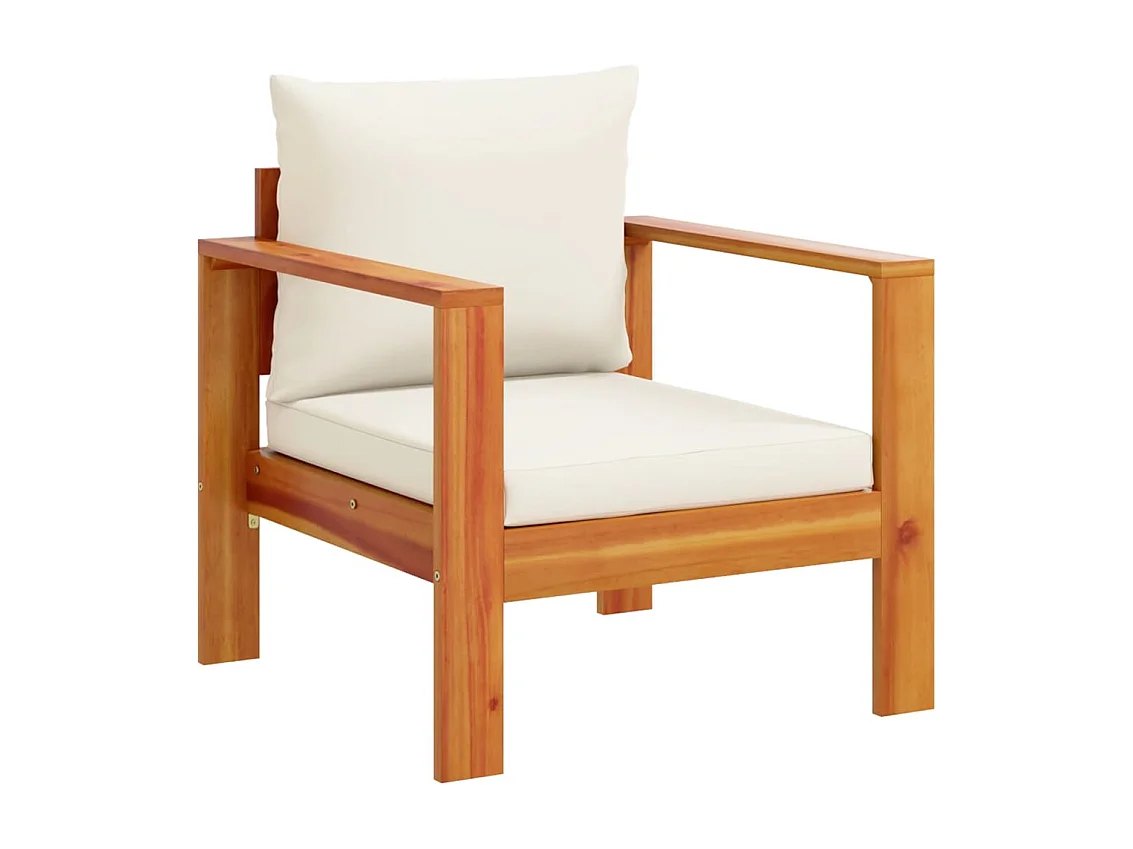 Zestaw modułowych sof ogrodowych z litego drewna akacjowego z poduszkami